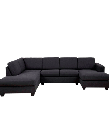 Aalborg Sofa Mørkegrå  Højrevendt  Mørkegrå Inkl Nakkestøtter