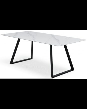 Arctica Spisebord Metal Keramik 200 100 Sort Marmoriseret Hvid