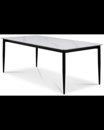 Arctica Spisebord Metal Keramik 220 100 Sort Marmoriseret Hvid