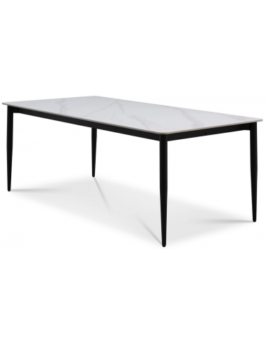 Arctica Spisebord Metal Keramik 220 100 Sort Marmoriseret Hvid