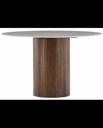 Austin Rundt Spisebord Asktræ Glas H74 ø120 Mokka Grå Marmoriseret