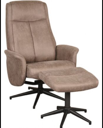 Bergen Rotrbar Lænestol Med Skammel Metal Microfiber Polyester H105 Sort Taupe
