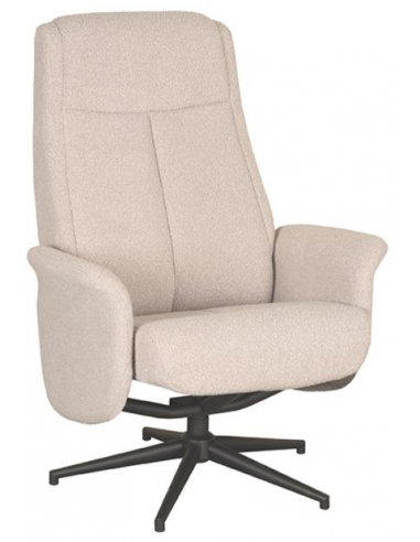 Bergen Rotrbar Lænestol Metal Boucl Polyester H105 Sort Natur