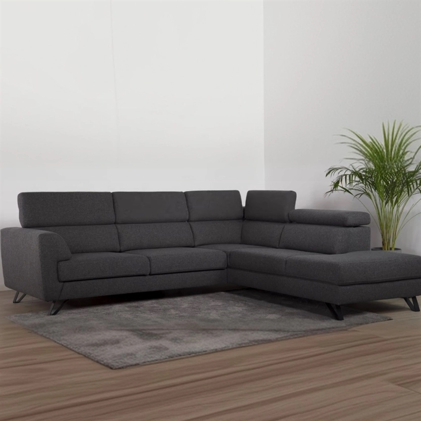 Billund Open End Sofa Højrevendt Grå Stof
