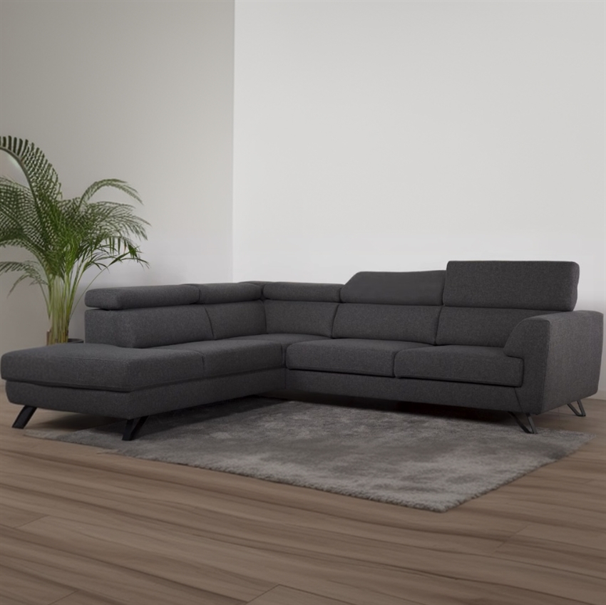 Billund Open End Sofa Venstrevendt Grå Stof