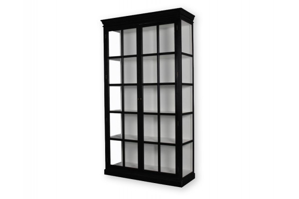 Bjørnø Vitrineskab 225x127x47 Sort Hvid