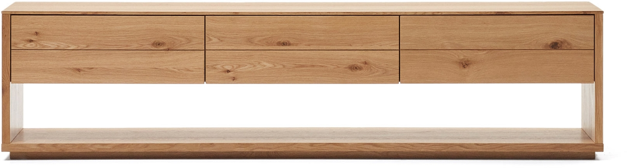 Bord Skænk Kave Home Alguema Natur Mdf Egetræ 200x40x51