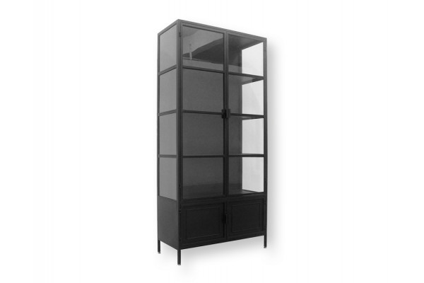 Brande Vitrineskab Metal 92x40x201 Sort