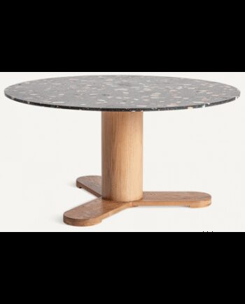 Budhir Rundt Spisebord Terrazzo Egetræ ø150 Natur Sort Terrazzo
