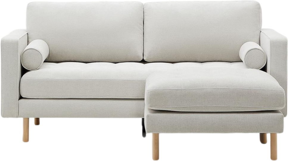 Chaiselong Sofa Højrevendt Kave Home Debra Grå Chenillestof Med Ben Bøgetræ Plet Vandafvisende