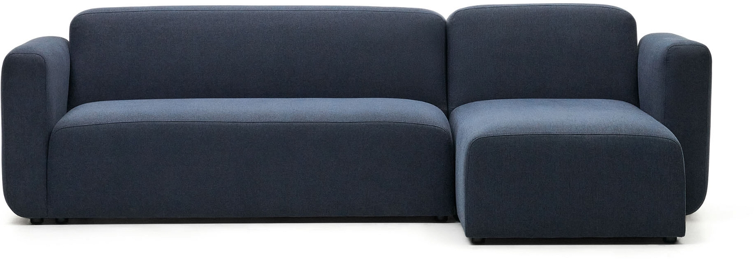 Chaiselong Sofa Højrevendt Personers Kave Home Neom Modulær Blå Strukturstof H78xb263xd89
