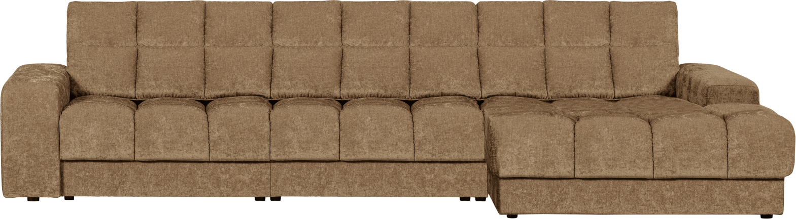 Chaiselong Sofa Højrevendt Woood Second Date Sandfarvet Polyester