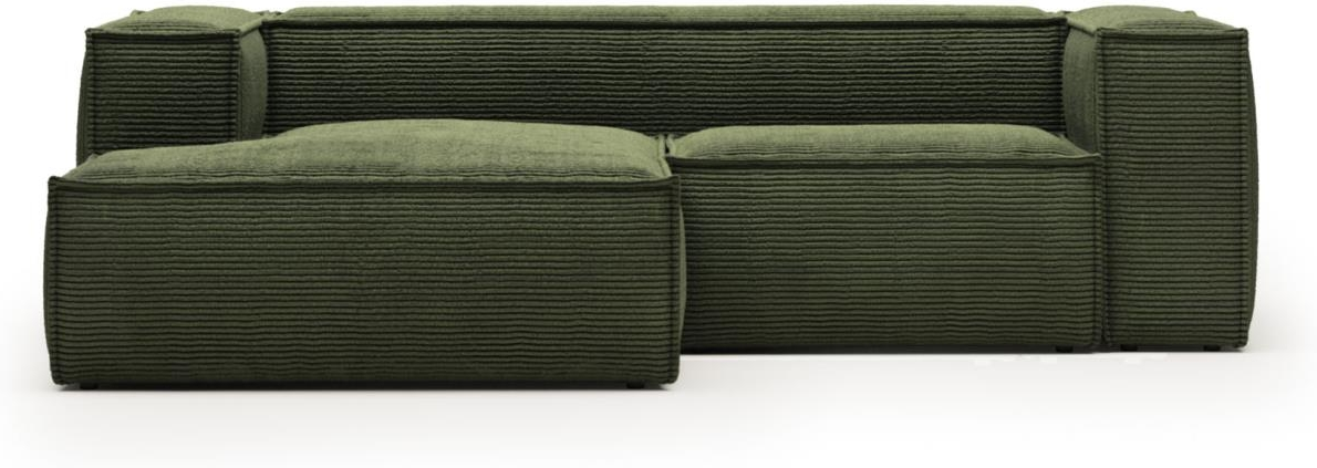 Chaiselong Sofa Kave Home Blok Fløjl Grøn Venstrevendt 240x174