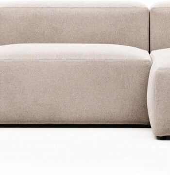 Chaiselong Sofa Kave Home Blok Højrevendt Beige Polstret Stof