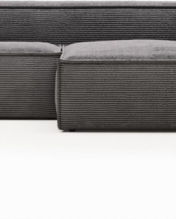 Chaiselong Sofa Kave Home Blok Højrevendt Grå Stof 240x174