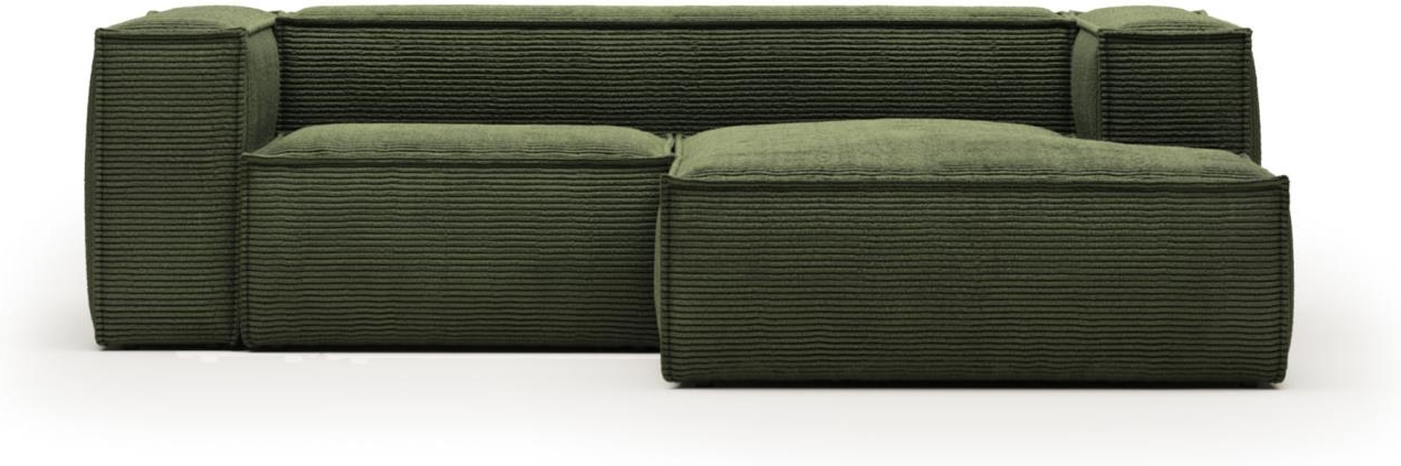 Chaiselong Sofa Kave Home Blok Højrevendt Polstret Corduroy 240x174 Grøn