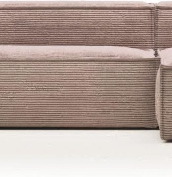 Chaiselong Sofa Kave Home Blok Lyserød Corduroy Højrevendt H69x330x174