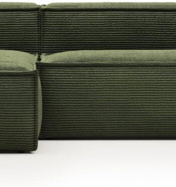 Chaiselong Sofa Kave Home Blok Venstrevendt Fløjl Grøn 300x174x69