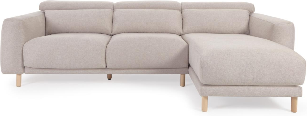 Chaiselong Sofa Kave Home Singa Højrevendt Hjørnesofa Beige Stof