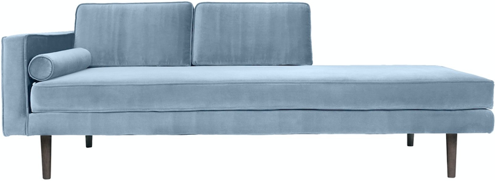 Chaiselong Sofa Loungesofa Broste Copenhagen Wind Velour Blå 200x88x74