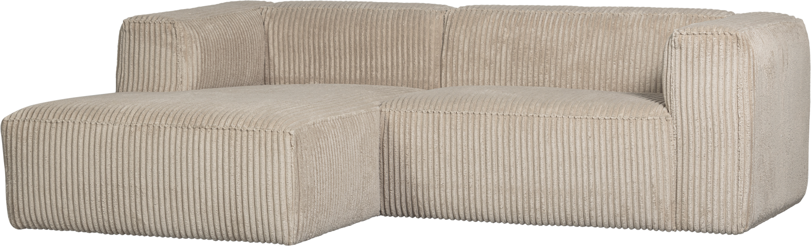 Chaiselong Sofa Woood Bean Venstrevendt Travertin Fløjl 254x178