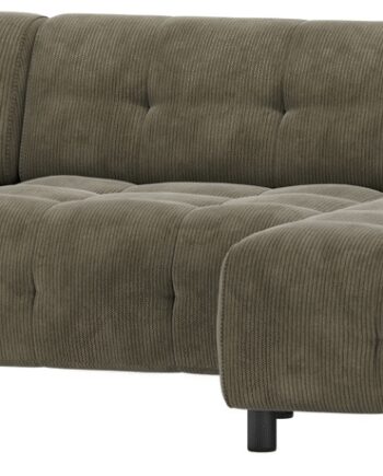 Chaiselong Sofa Woood Louis Højrevendt Grøn Fløjl Polyester
