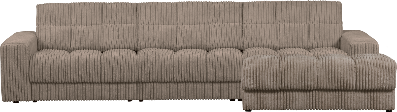 Chaiselong Sofa Woood Second Date Mudderfarvet Fløjl Højrevendt