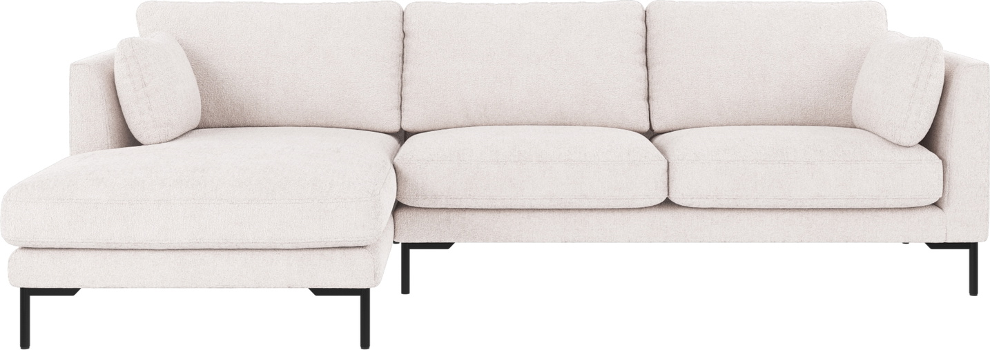 Chaiselongsofa Lounge Sofa Rowico Corwin Venstrevendt 270x160x83 Greg White Polyester Med Sort Metalstel