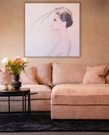 Chelsey Flamingo Fløjl Flydersofa  Personers Sofa