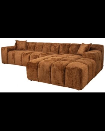 Cube Højrevendt Chaiselong Sofa Chenille 325 195 Kanel