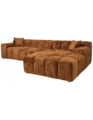 Cube Højrevendt Chaiselong Sofa Chenille 325 195 Kanel