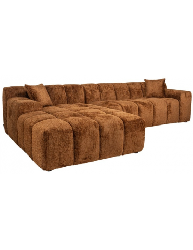 Cube Venstrevendt Chaiselong Sofa Chenille 325 195 Kanel