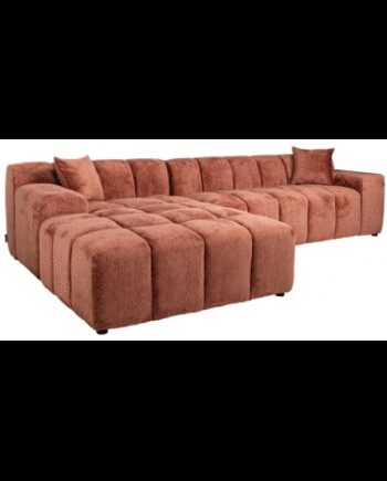 Cube Venstrevendt Chaiselong Sofa Chenille 325 195 Rødrosa