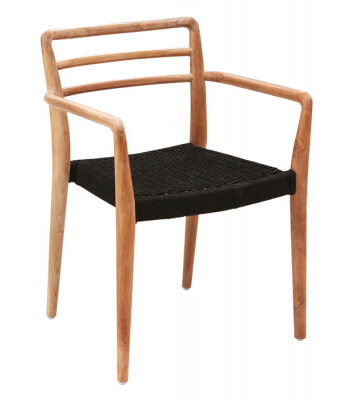 Dasa Teak Spisestol Sort Sæde