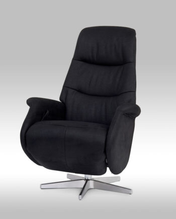 Delta Lænestol Med Indbygget Skammel Sort Microfiber