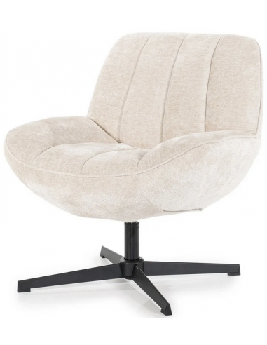 Derby Rotrbar Lænestol Metal Polyester H80 Sort Beige