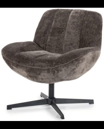 Derby Rotrbar Lænestol Metal Polyester H80 Sort Brun
