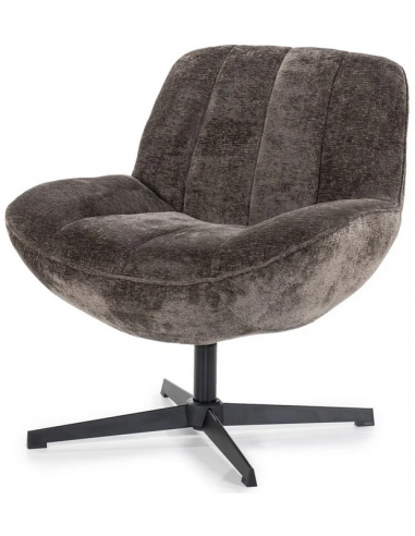 Derby Rotrbar Lænestol Metal Polyester H80 Sort Brun