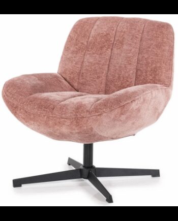 Derby Rotrbar Lænestol Metal Polyester H80 Sort Pink