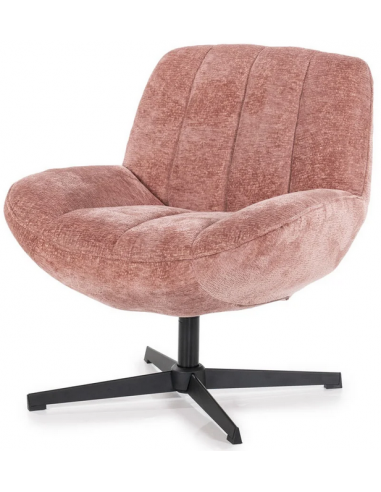 Derby Rotrbar Lænestol Metal Polyester H80 Sort Pink