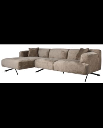 Donovan Venstrevendt Chaiselong Sofa Chenille 300 148 Sort Taupe