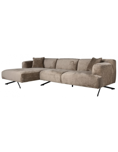 Donovan Venstrevendt Chaiselong Sofa Chenille 300 148 Sort Taupe