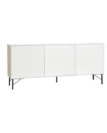 Edge Skænk 500 Snehvid 180x58x42cm Incl Døre Ben