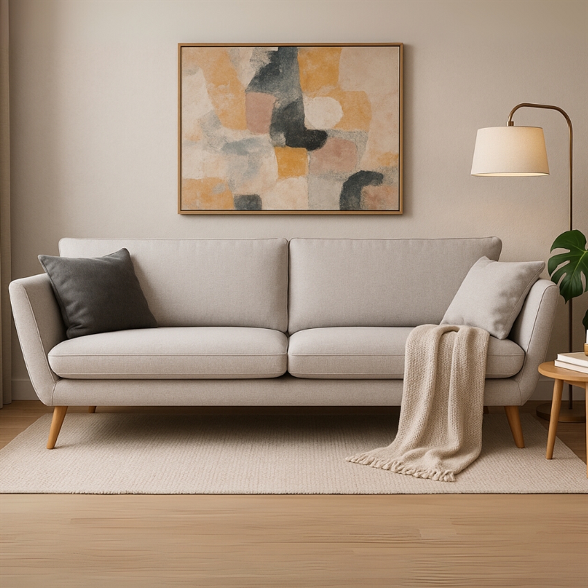 Egelykke Personers Sofa Lysegrå Stof