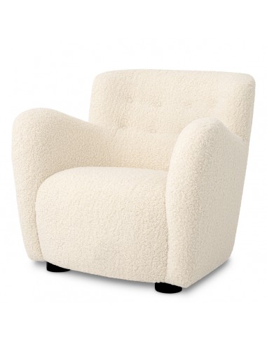 Eichholtz Bixby Lænestol Træ Faux Shearling H80 Sort Cremehvid