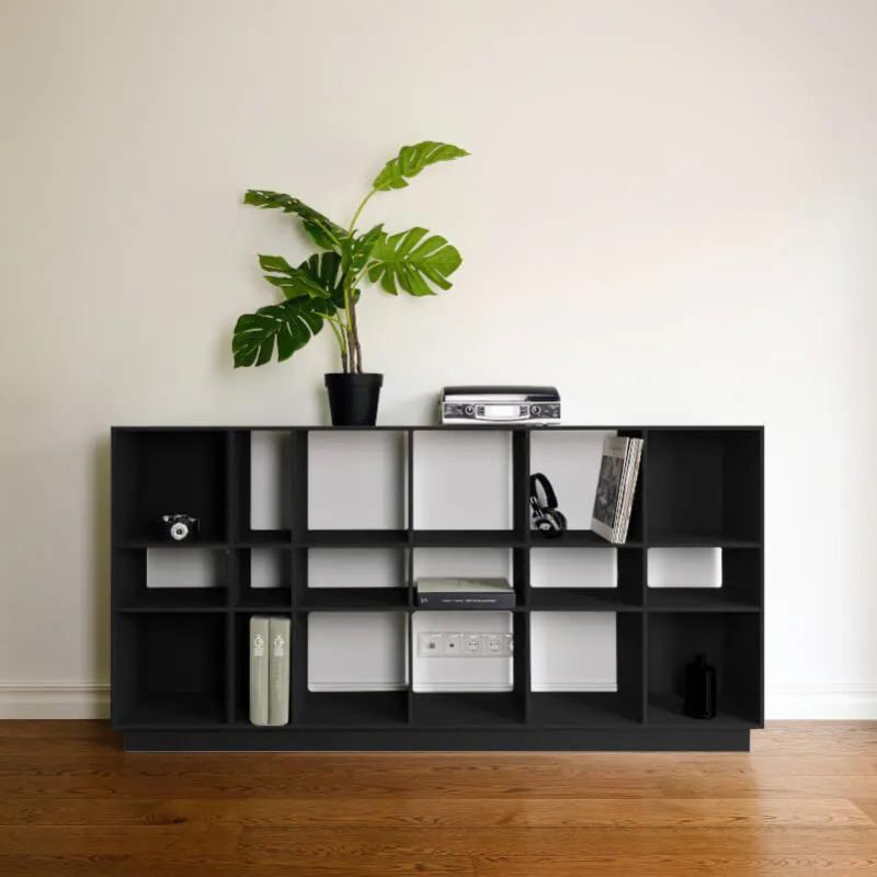 Elegant Reol Med Mange Opbevaringsrum Flere Varianter Sort