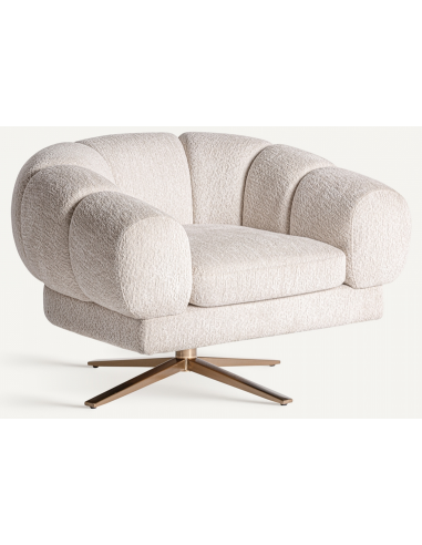 Elise Rotrbar Lænestol Stål Polyester B84 Antik Messing Natur