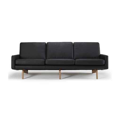 Eneba Sofa  Personers Sort Læder Sofa