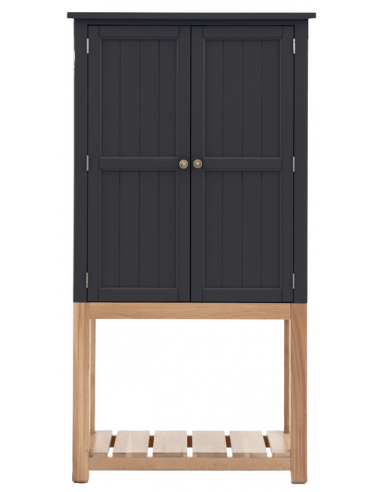 Eton Vitrineskab Egetræ Mdf H170 Gråblå