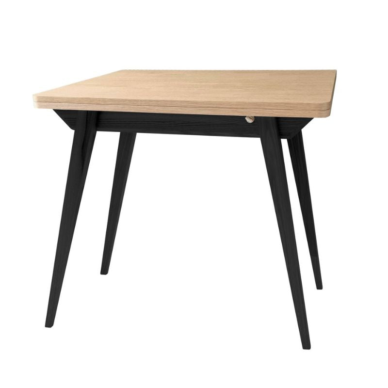 Foldbart Spisebord Lys Ask Med Sorte Ben 130x65x76